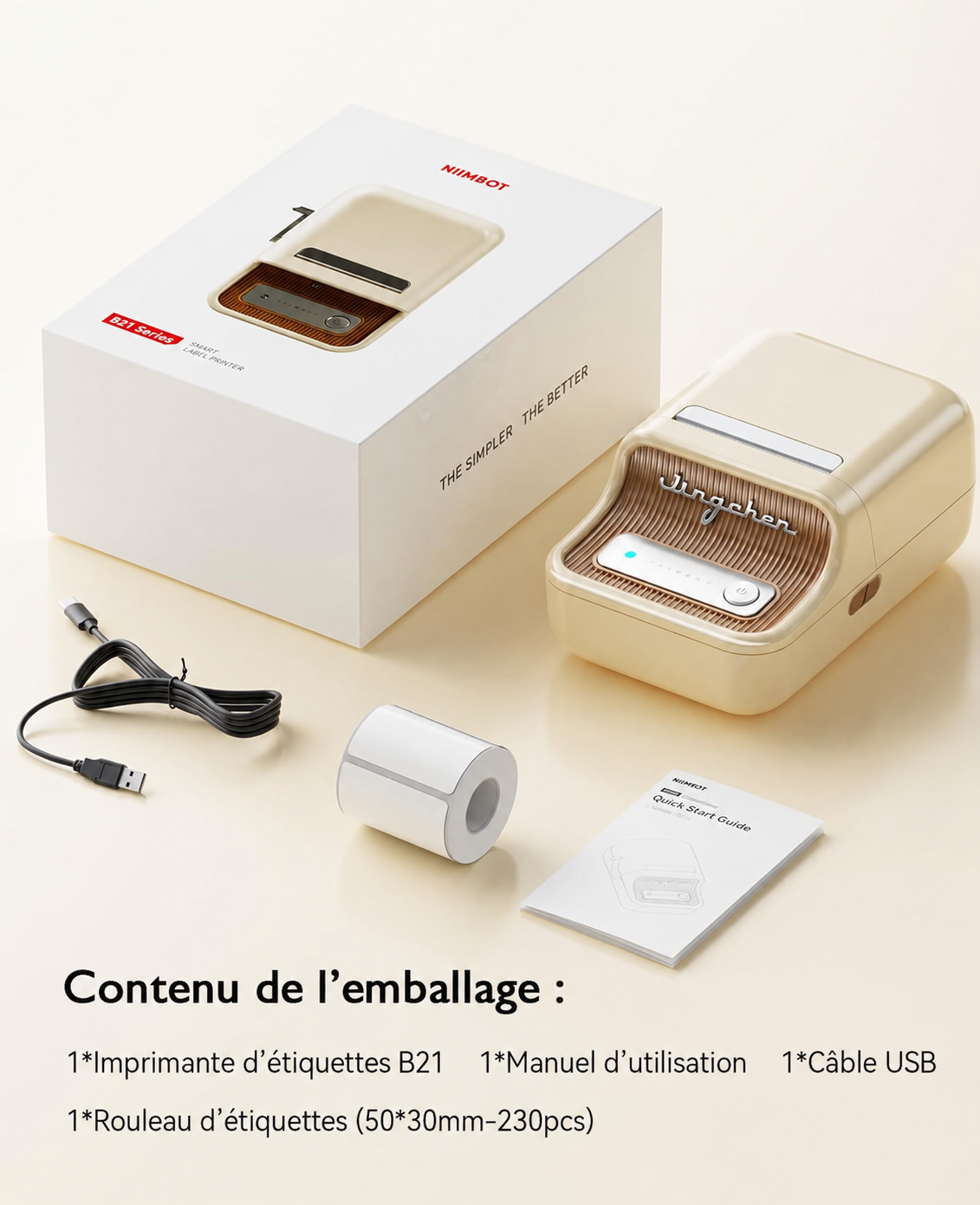 Étiqueteuse Portable Bluetooth | Imprimante d'Étiquettes Sans Encre, Étiquetez Tout en 10 Secondes, Compatible iOS et Android, Modèle B21